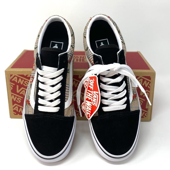 🌸Sale🌸 VANS Old Skool Black Brown Roses Sneakers Women's Size 7.5 VN0A4U3B2NV - Picture 4 of 10